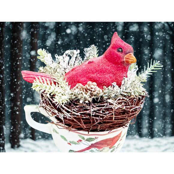 Cardinal in a Cardinal Cup Assemblage for Christmas CA103 - Picture 2 of 5